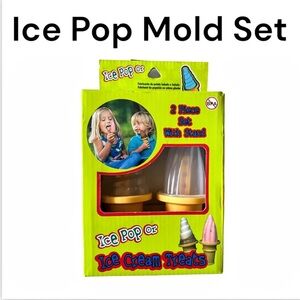 New Ice Cream or Ice Pop Treats 2 Piece Mold Set With Stand